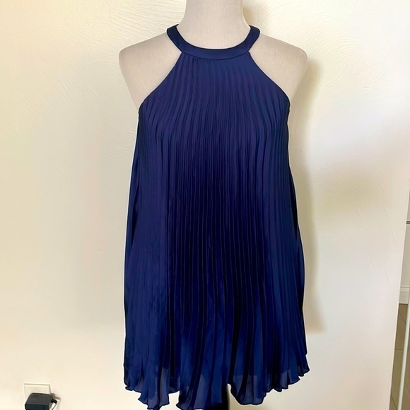 Lulu's Dance it out navy blue pleated dress - Picture 4 of 8